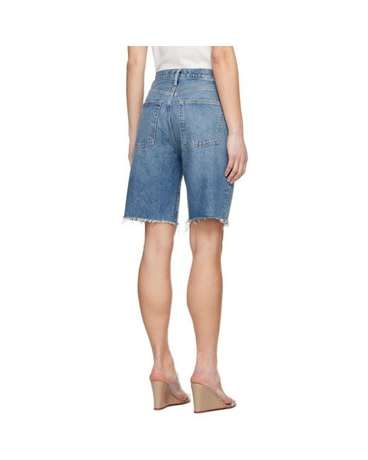 Agolde Blue 90's Denim Shorts