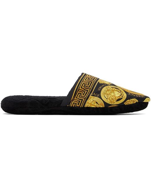 Versace shop slippers gold