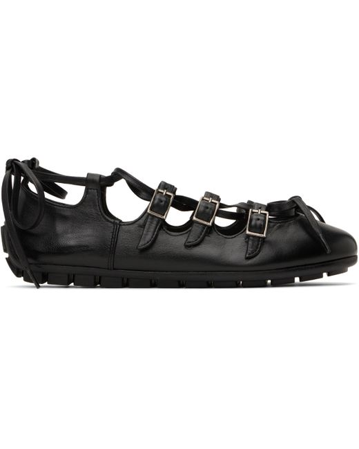Ballerines De Style Ghillie Noires À Semelle Crantée Simone Rocha en coloris Black