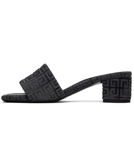 Givenchy Black Gray 4g Heeled Sandals