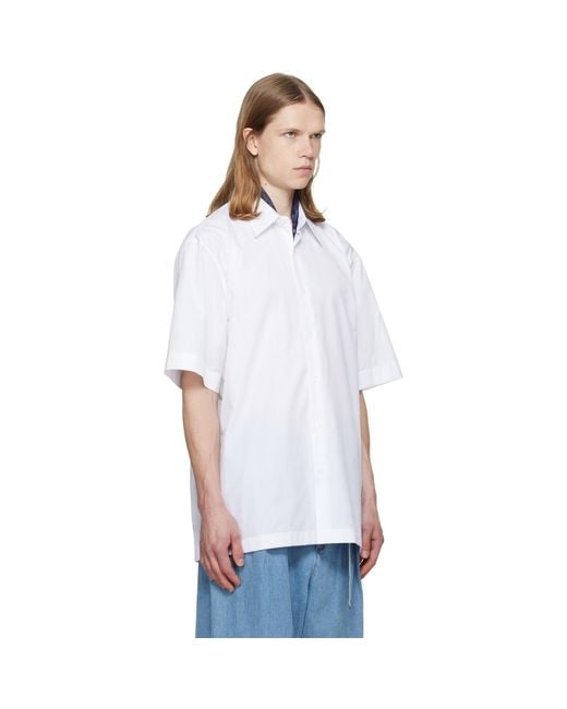 Dries Van Noten White Short Sleeve Cotton Shirt for men