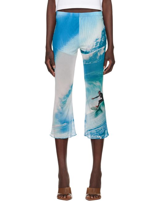 Legging Capri Bleu En Filet À Image De Vague Abra en coloris Blue