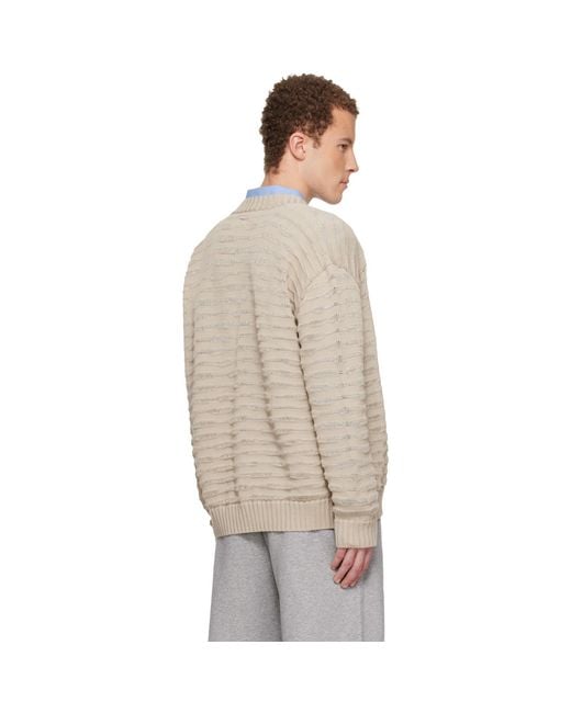 MM6 by Maison Margiela Multicolor Open-Knit Stripe Cardigan for men
