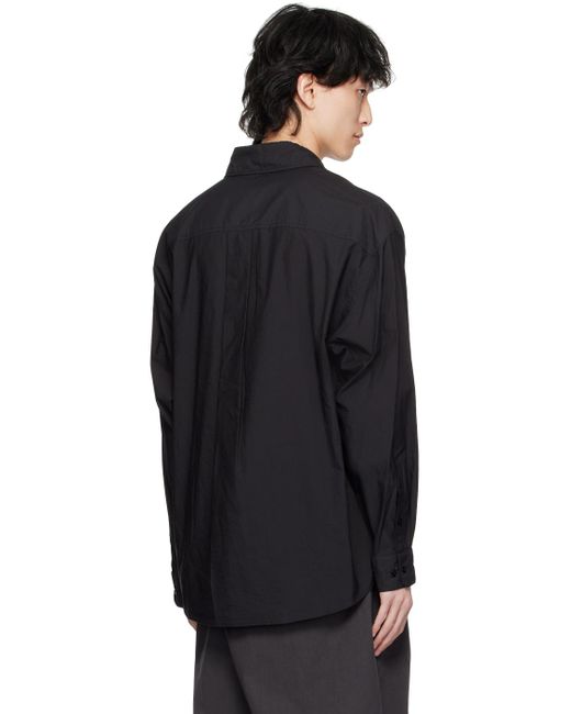 Lemaire Black Double Pocket Shirt for men
