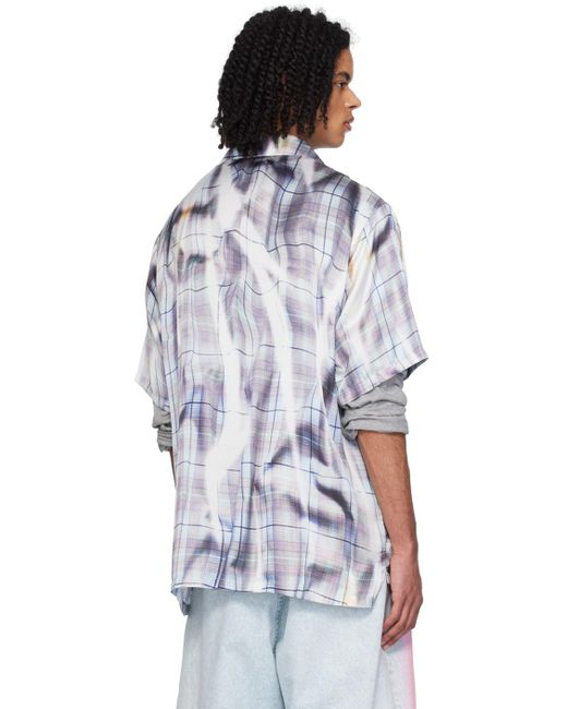 Chemise gris et mauve à carreaux Y. Project pour homme en coloris White