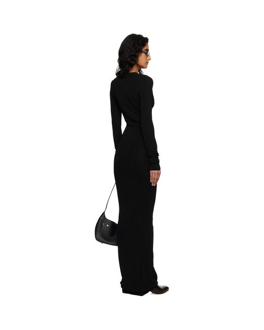 Entire studios Black Long Sleeve V Neck Maxi Dress