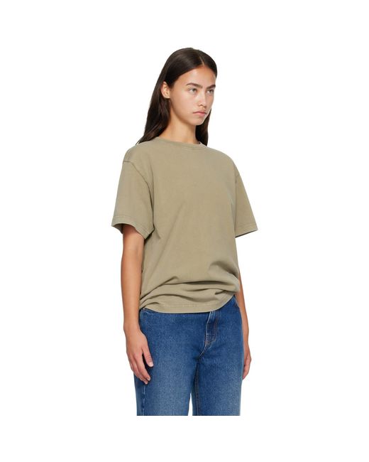 Mugler Brown Khaki Short Sleeves Logo T-Shirt