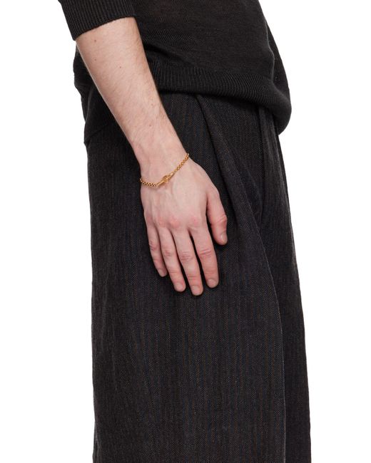 Vivienne Westwood Black Mini Bas Relief Chain Bracelet for men