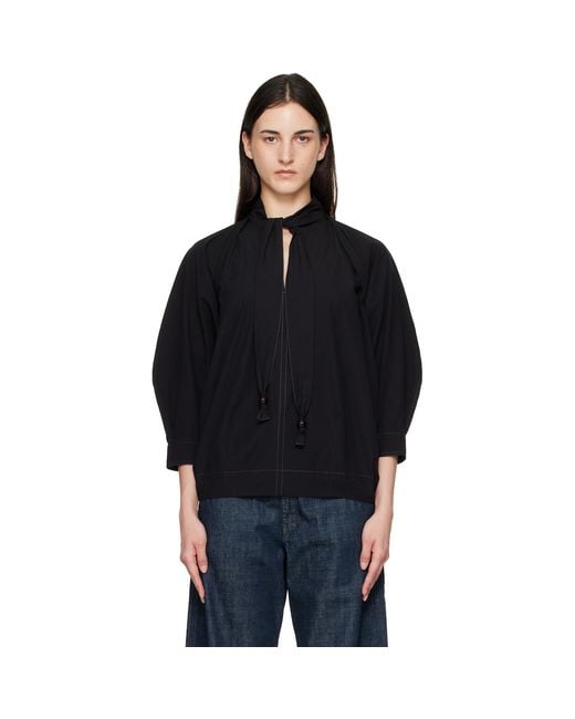 Lemaire Black Scarf Blouse
