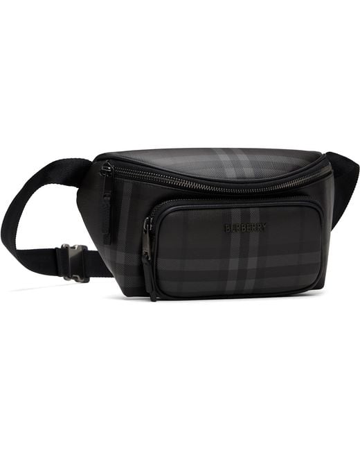 Burberry Black City Check Belt Bag for men