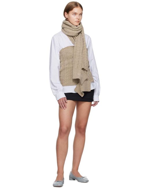 MM6 by Maison Martin Margiela Natural Beige Sliced Iconics Scarf