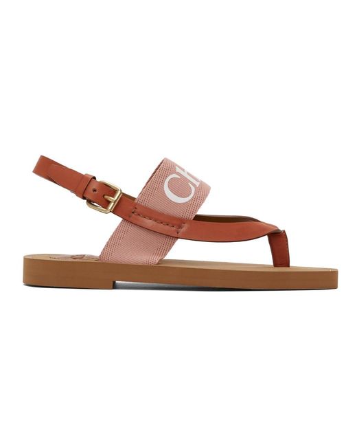 chloe woody flat sandals