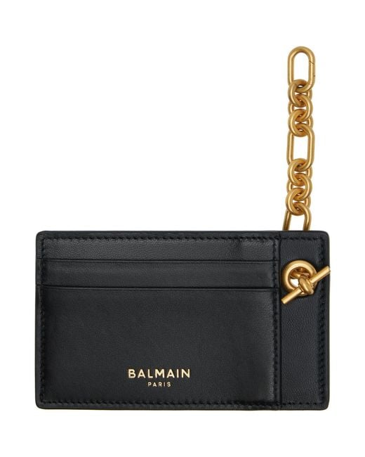 Balmain Black Pulse Chain Card Holder for men