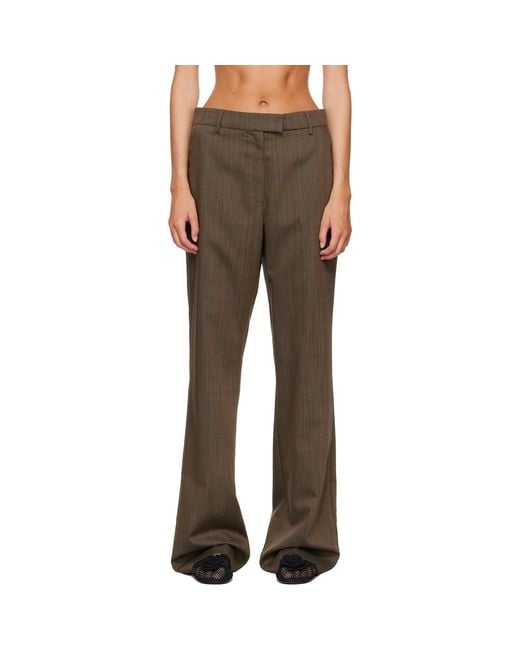 Ganni Brown Wool Melange Trousers