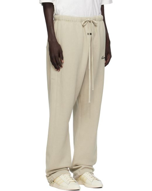 Fear Of God Natural Taupe Relaxed Fleece Piping Sweatpants for men