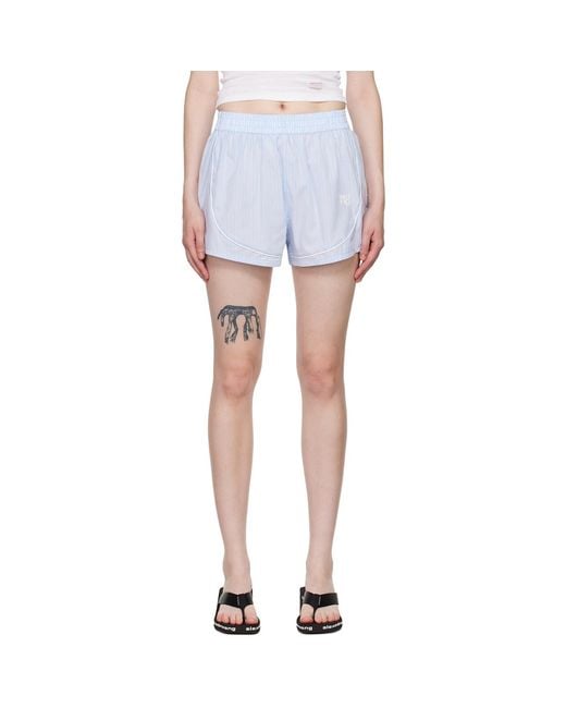 T By Alexander Wang Blue Track Shorts