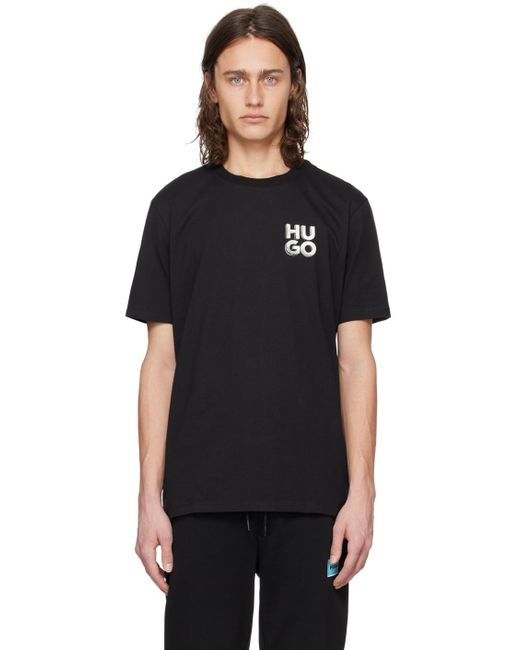 HUGO Black Crewneck T-Shirt for men