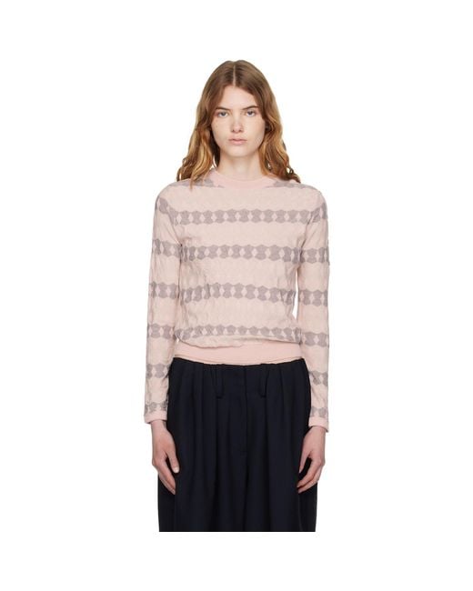 OPEN YY Black Jacquard Pullover Sweater
