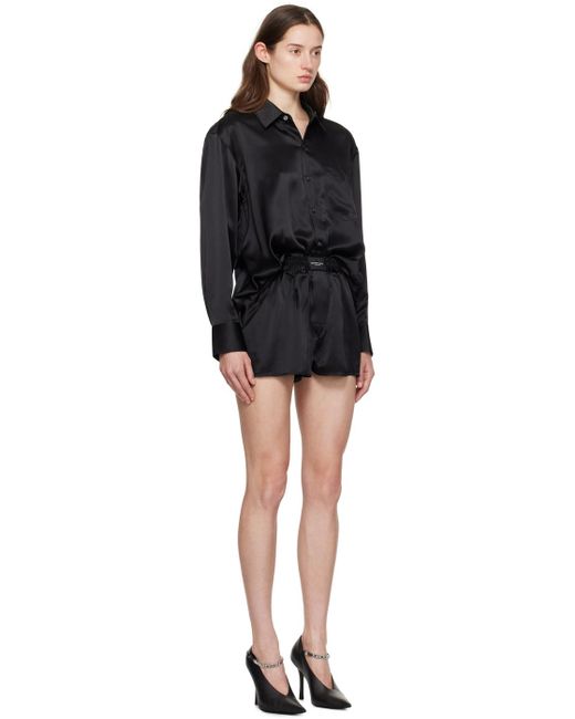 T By Alexander Wang Black Button-up Romper
