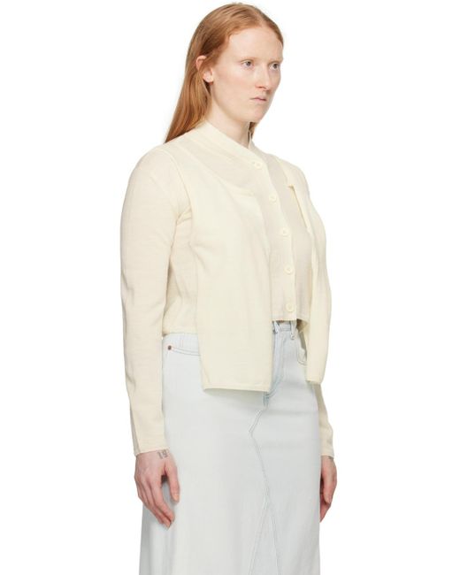 MM6 by Maison Martin Margiela Natural Off White Layered Cardigan