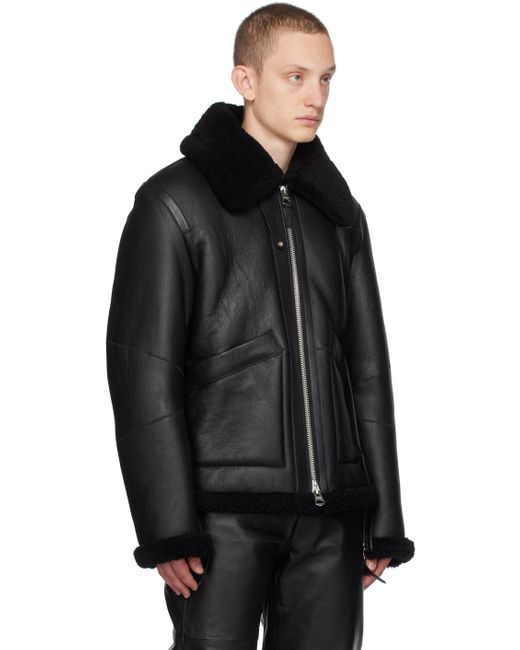 Mackage Black Kristian Leather Jacket for men