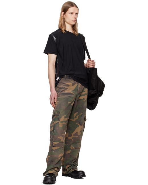メンズ ALEXANDER DIGENOVA ブラック シームテープ ロゴ Tシャツ Black