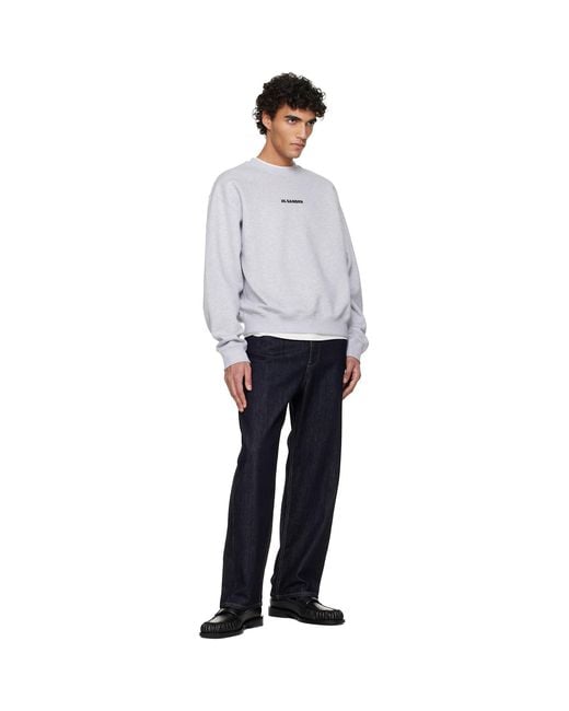 Jil Sander White Printed Sweatshirt for men