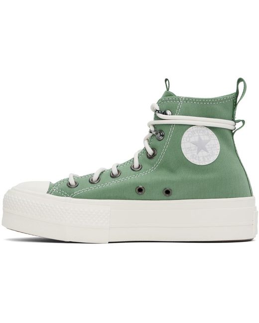 Baskets chuck taylor all star vertes à plateforme Converse en coloris Green