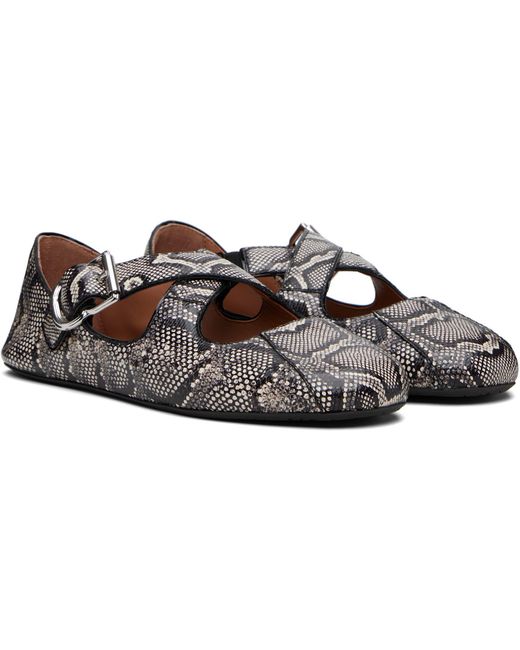 Alaïa Black Criss Cross Snake Ballerina Flats