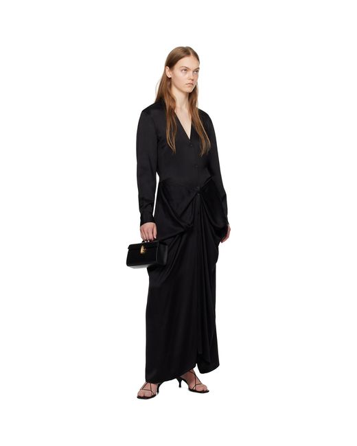 SAVETTE Black The Symmetry Leather Top Handle Bag