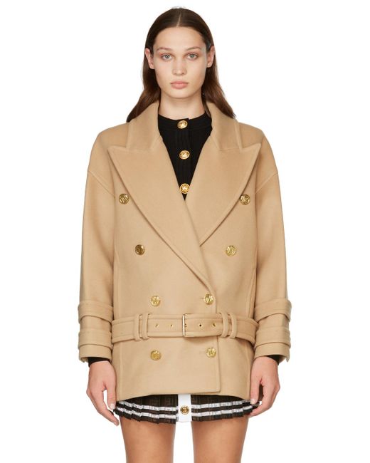 balmain wool coat