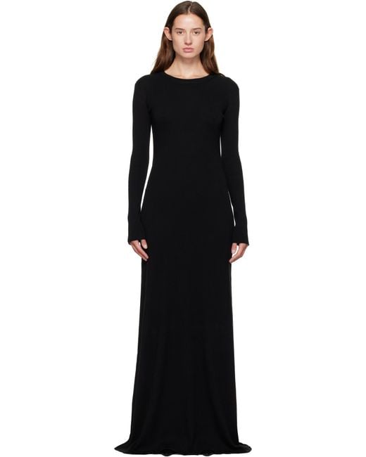 Ann Demeulemeester Black Eva Long Open Back Knitted Maxi Dress