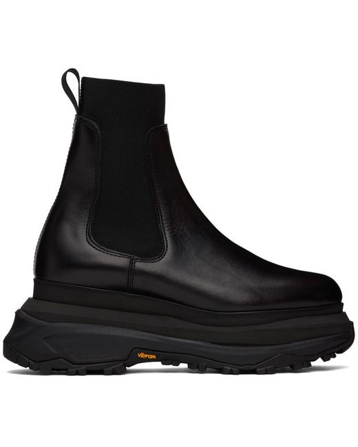Sacai Black Platform Boots for men