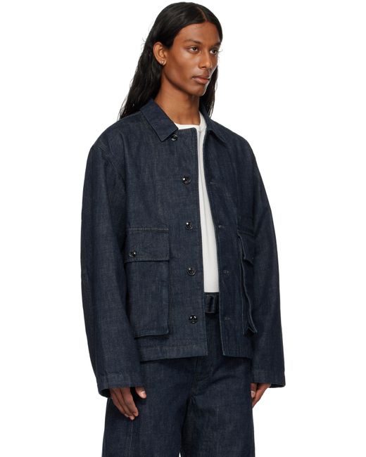 Lemaire Blue Boxy Denim Jacket for men