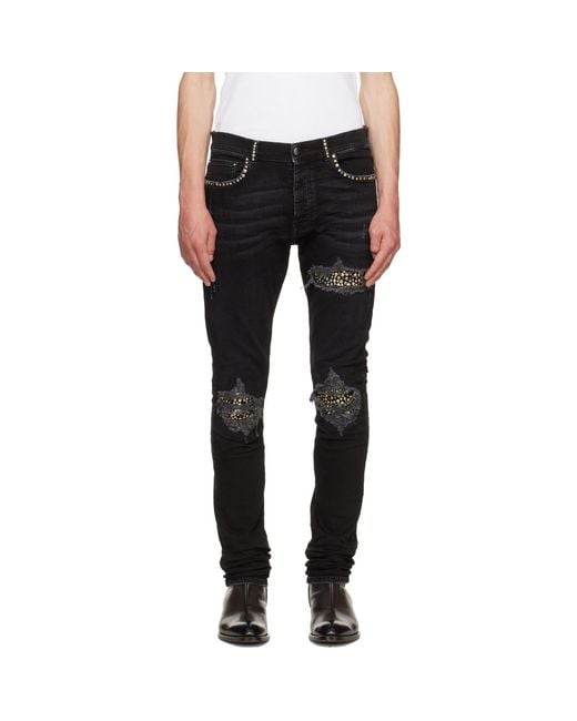 Amiri Black Studded Mx1 Jeans for men