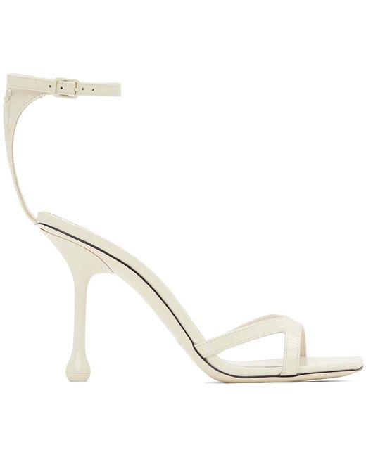 Jimmy Choo Metallic Off-white Ixia 95 Heeled Sandals