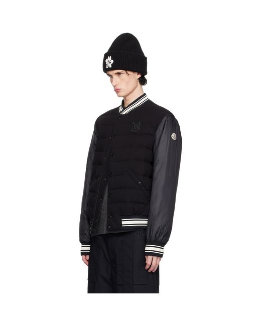 Moncler Black Bouchet Reversible Down Bomber Jacket for men