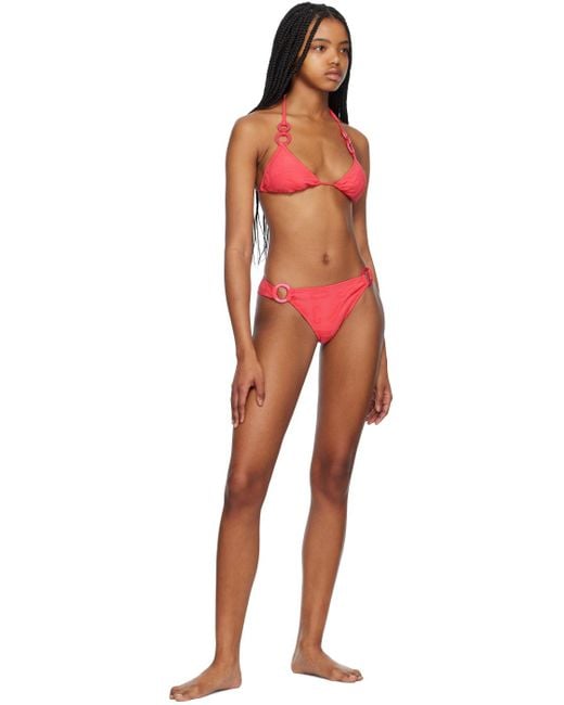 Moschino Orange O-Ring Bikini Swimsuit