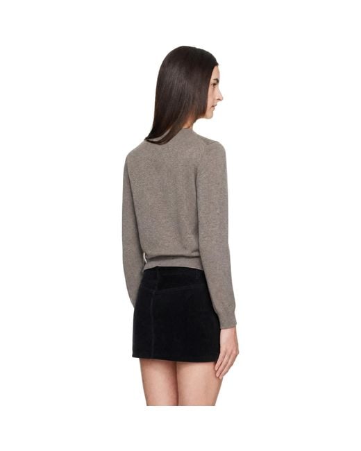 Maison Kitsuné Gray Taupe Double Fox Head Regular Cardigan