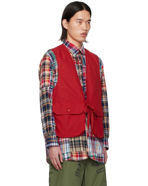 Engineered Garments Red Flap Pocket Vest for men