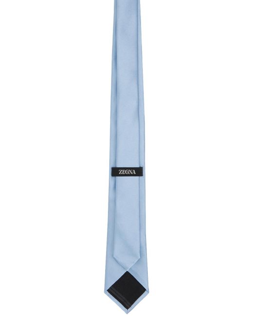 Zegna Black Blue Silk Tie for men