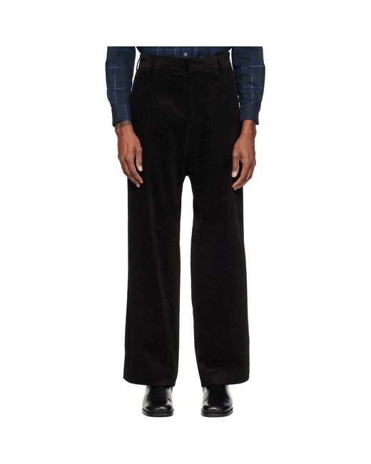 STEFAN COOKE Black Cord Tux Trousers for men