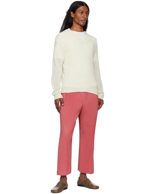 Homme Plissé Issey Miyake Red Monthly Color April Trousers for men
