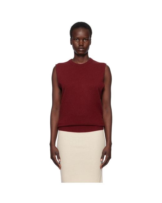Jil Sander Red Cashmere Vest