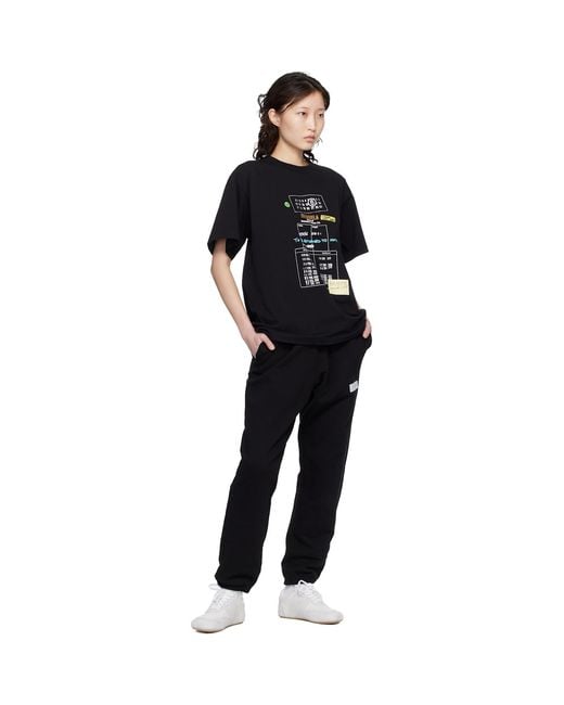 MM6 by Maison Margiela Black Library Stamp T-Shirt