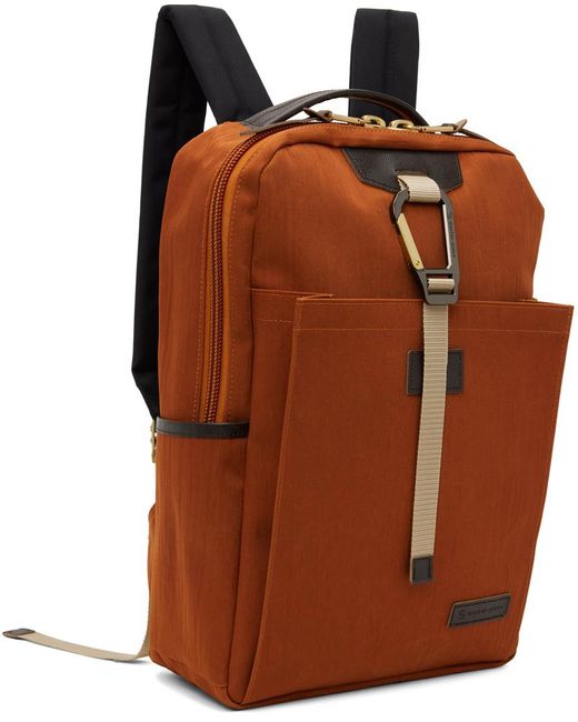 Master Piece Brown Link Backpack for men