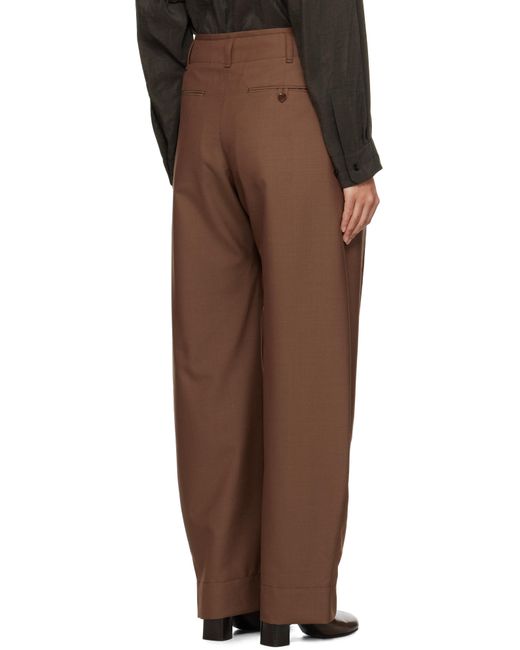 Lemaire Curved Volume Tailored Trousers in Brown | Lyst