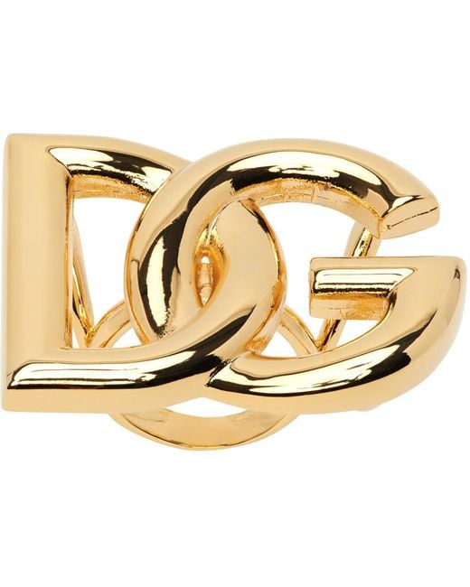 Dolce & Gabbana Metallic Dolce&gabbana Gold 'dg' Ring
