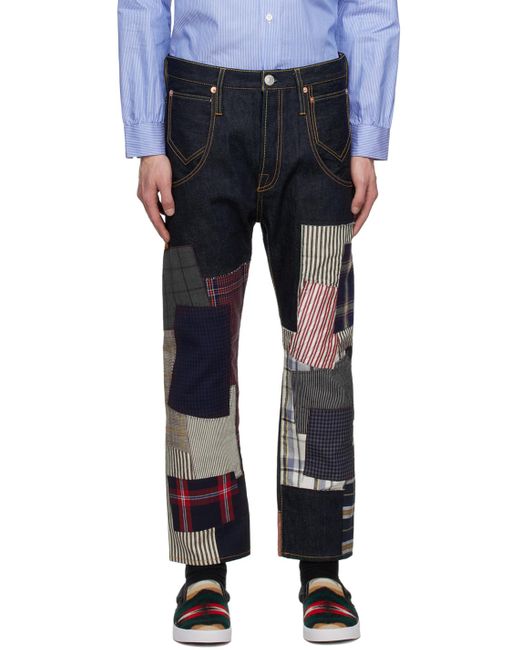 Junya Watanabe Black Indigo Levi's Edition Patchwork Jeans for men