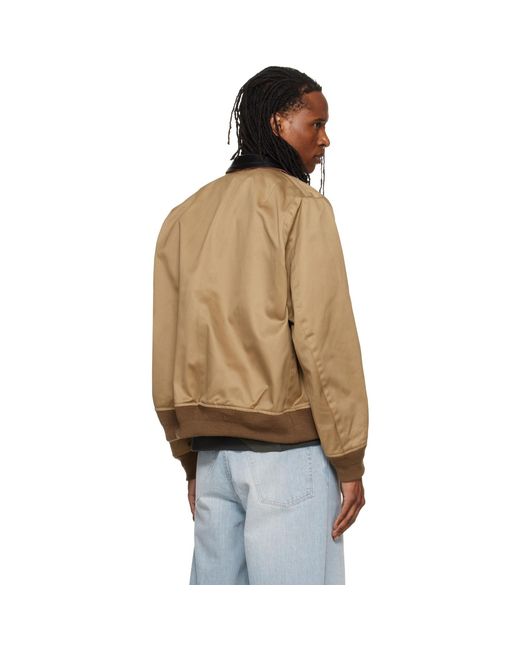 Sacai Metallic Cotton Chino Bomber Jacket for men